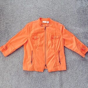 Chico’s light orange 3/4-length sleeve fashion jacket